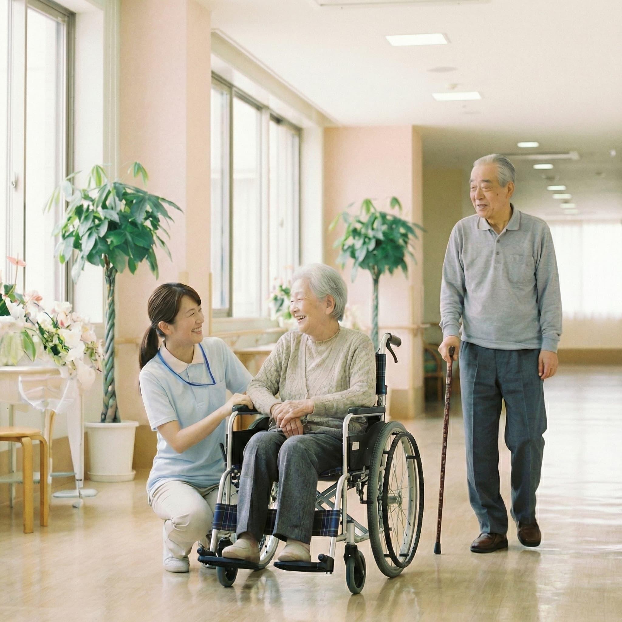 介護施設での温かい日常風景（元の写真）